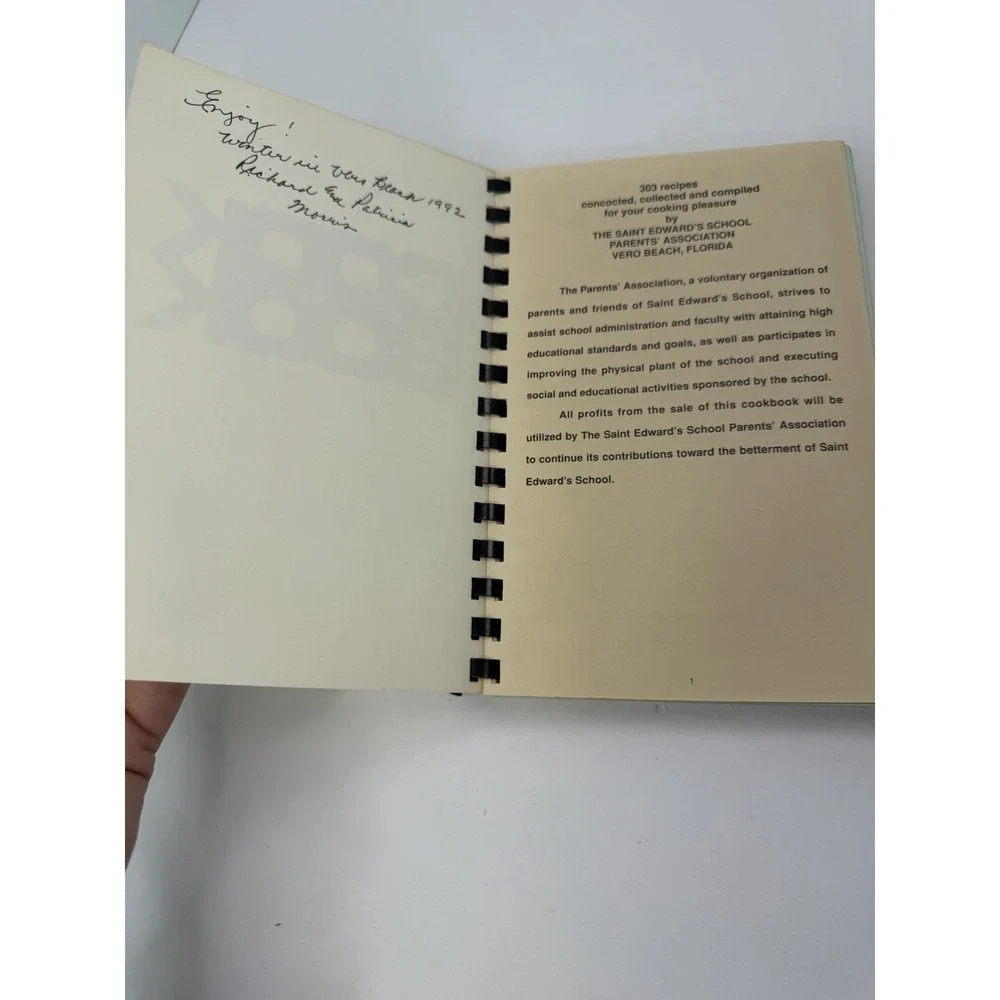 Vero Beach Florida Cookbook St Edward's Parents Association 1991-92 Vintage